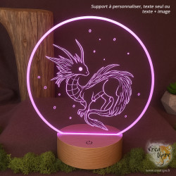 Lumière led gravé et personnalisé avec dragon