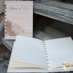 Carnet bois personnalisable mariage