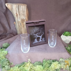 Coffret du sable mariage personnalisable avec verre