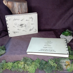 Carnet en bois avec sirène koï et groupe de Koï