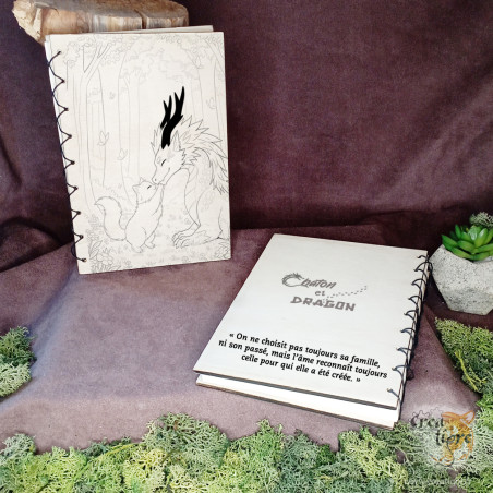 carnet chaton et dragon, bisous en forêt museau