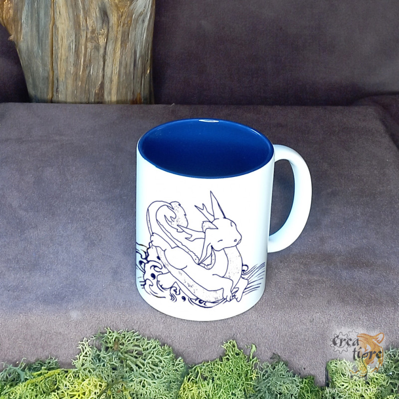 Tasse dragon de l'eau gravé