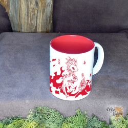 Tasse dragon du feu gravure