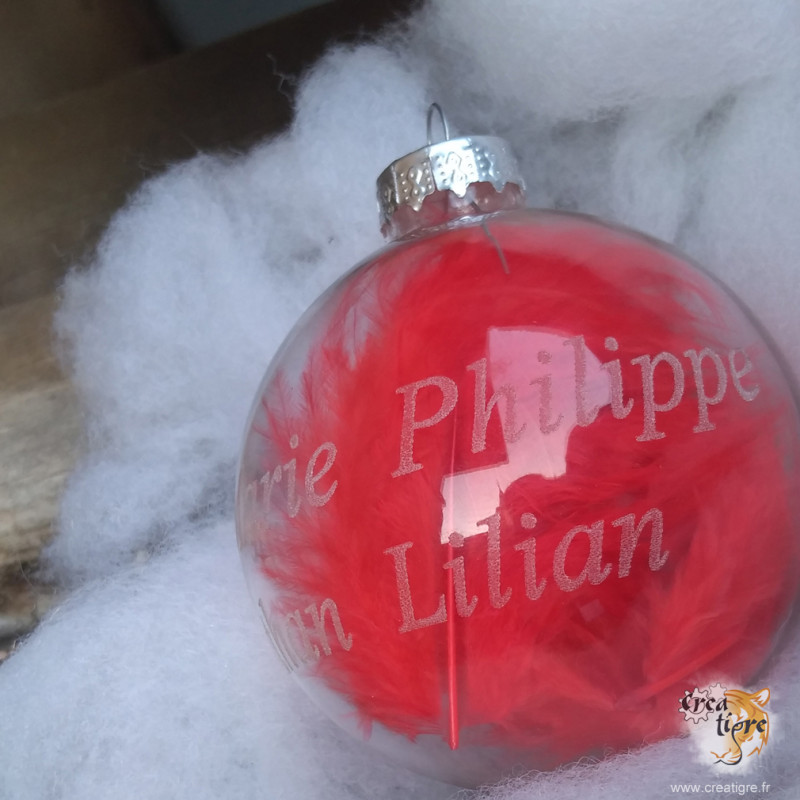 Boule de Noël en verre à graver et personnaliser Couleur Bleu